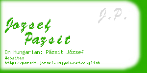 jozsef pazsit business card